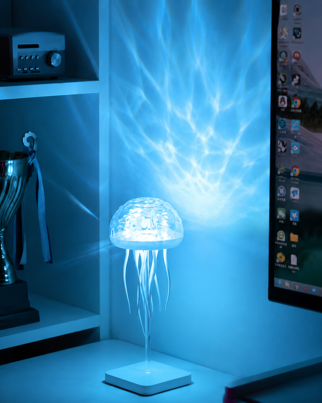 Entspannende LED-Quallenlampe